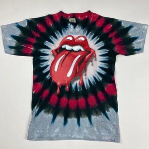 Vintage NWOT Y2K The Rolling Stones Liquid Blue Tie Dye T Shirt Mens Small
